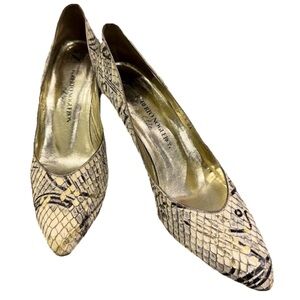 👠🐍 ROBERTO NOGUERON Italy Vintage 60s Python Snakeskin Pumps‎ | Sz 8.5 AA